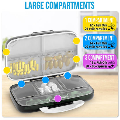 Airtight Pill Organizer Box Large Pill Dispenser Home Travel