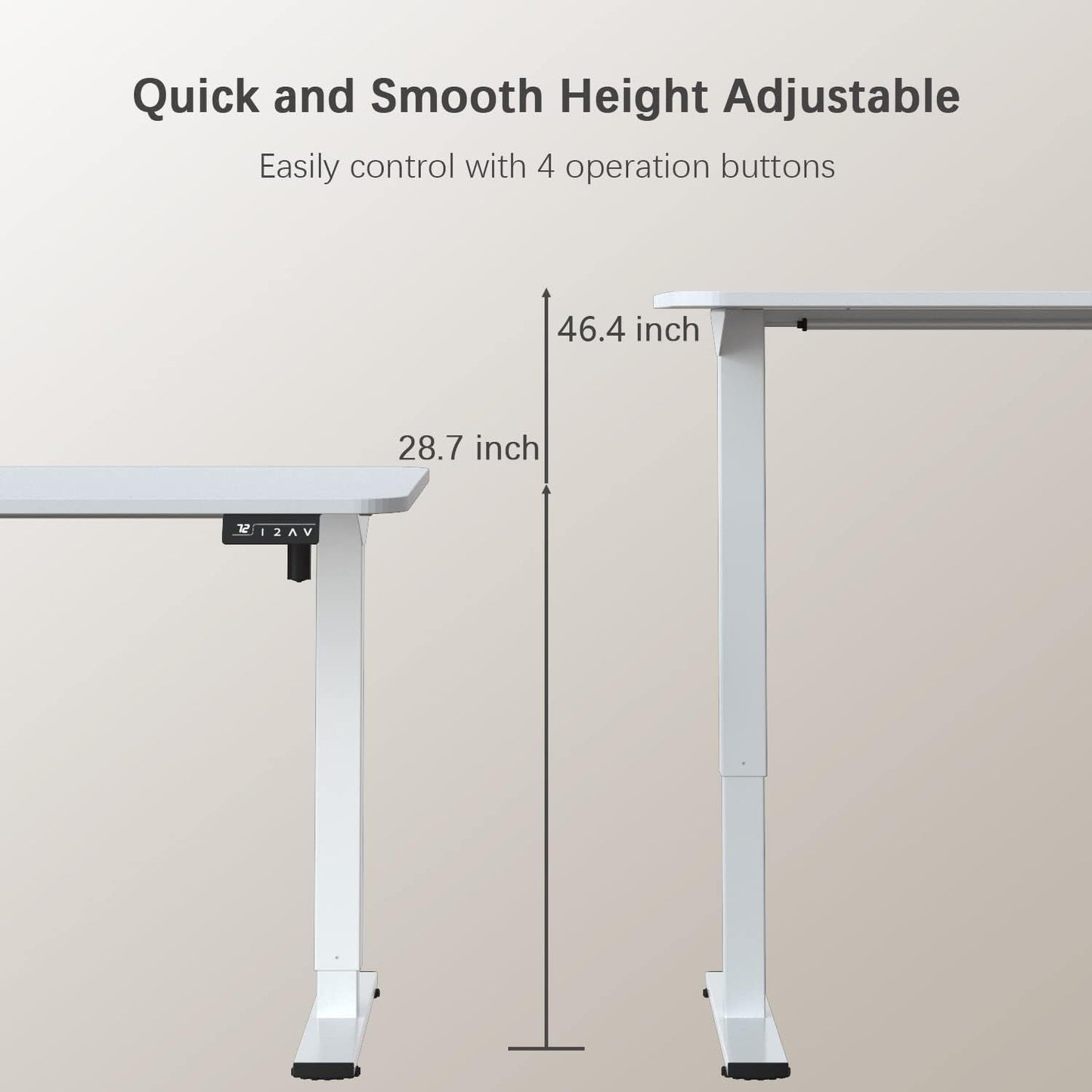 Electric Height Adjustable Standing Desk Large 55 X 24 Inches Sit