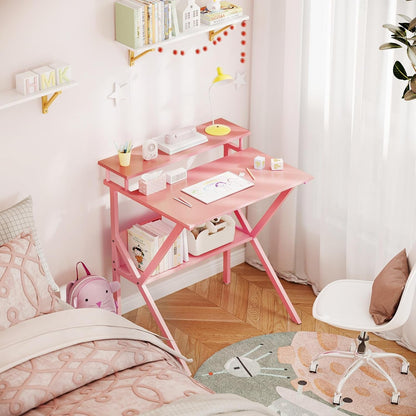 Small Desk, 27.5 Inch Small Computer Desk for Small Spaces, Compact