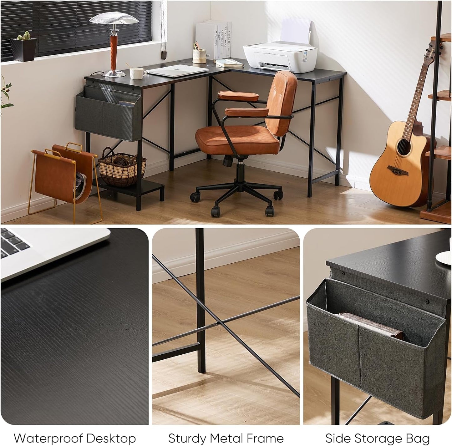 L Shaped Computer Desk - Gaming Table Corner Desk 50 Inch PC Writing