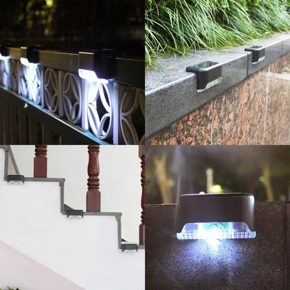 Solar LED Bright Deck Lights 4 Pcs Outdoor Garden Patio Railing Decks