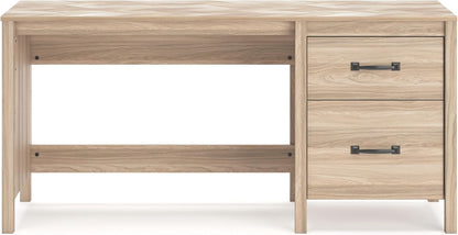 Battelle Home Office Desk, 60" W X 20" D X 29" H, Light Brown