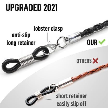 Glasses Strap Chains   Premium ECO Leather   Eyeglass Holder Strap