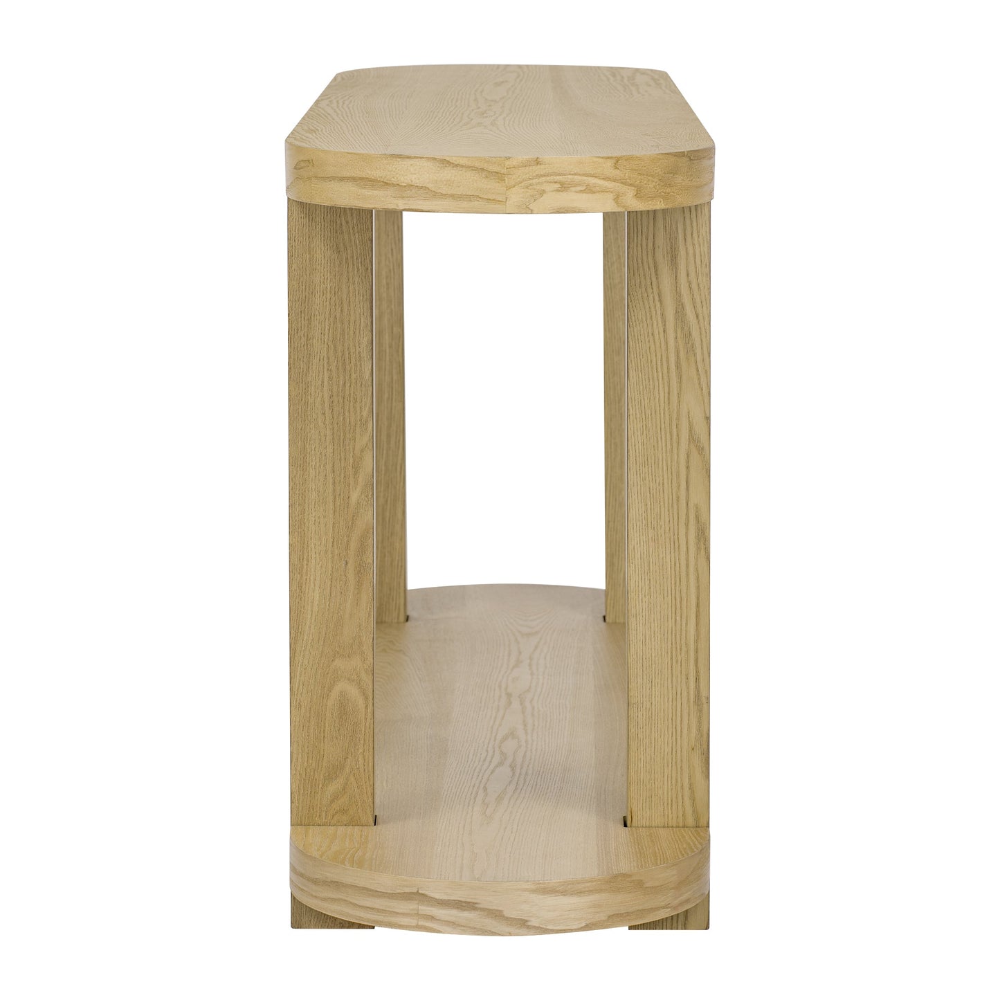 Modern Minimalist Ash Veneer Entryway Table with Streamlined Desktop