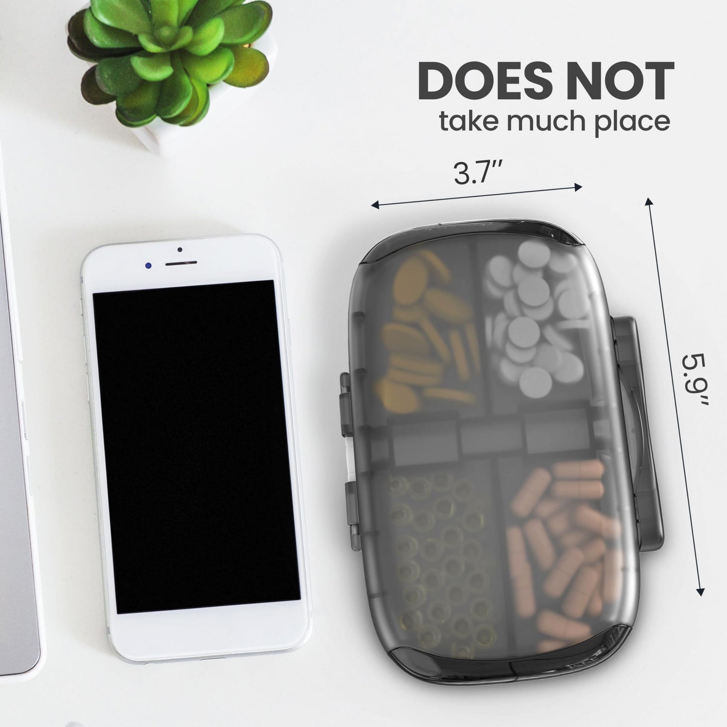 Medicine Pill Organizer Travel Airtight Pill Box for Purse Vitamin