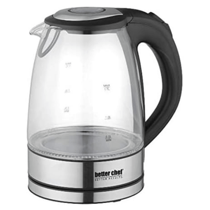 Better Chef 1500W 7-Cup Cordless Electric Borosilicate Glass Kettle wi