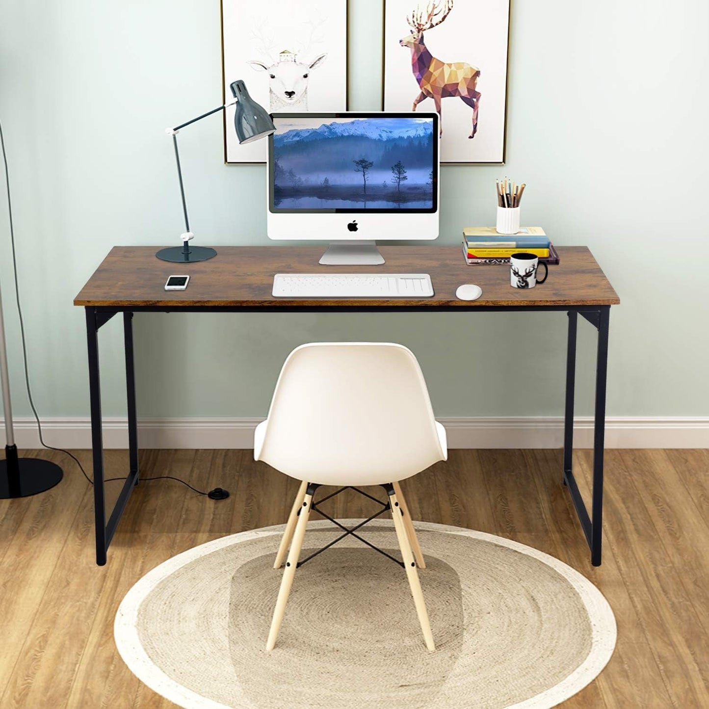 Computer Desk,47.2 Inches Home Office Desk Writing Study Table Modern