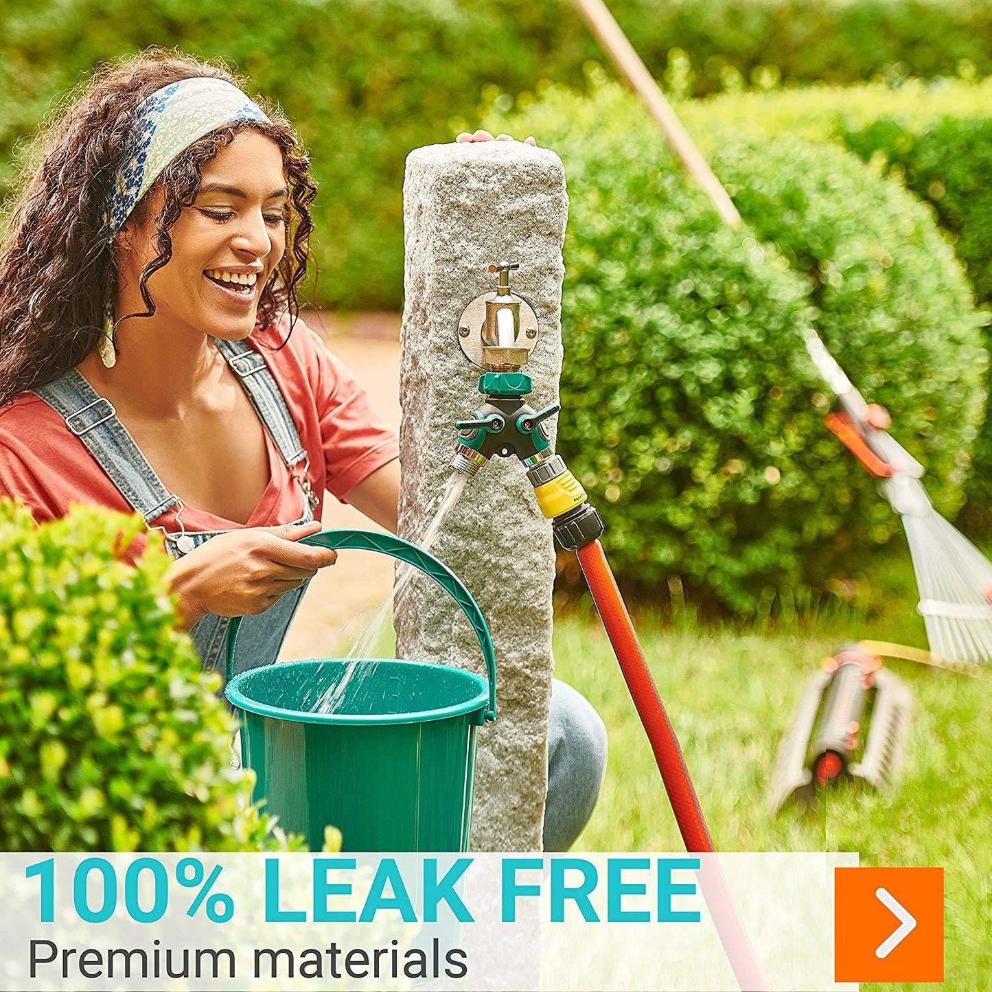 Water Splitter 2 Way Garden Y Hose Connector Metal Body Water Faucet