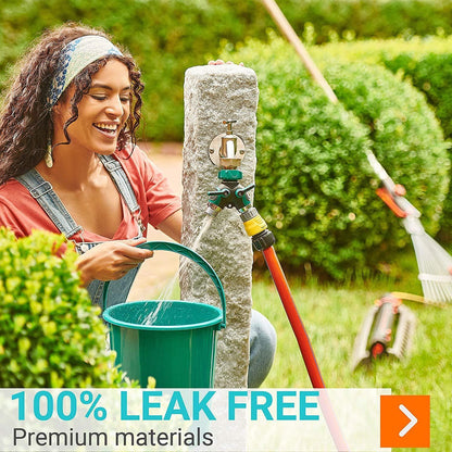 Water Splitter 2 Way Garden Y Hose Connector Metal Body Water Faucet