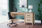 Battelle Home Office Desk, 60" W X 20" D X 29" H, Light Brown