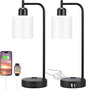 Industrial Touch Bedside Lamps for Bedrooms Set of 2 - 3-Way Dimmable