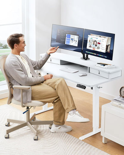 48″ X 24″ Electric Standing Desk with 2 Drawers, C-Clamp Mount