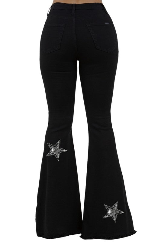 Star Rhinestone Bell Bottom