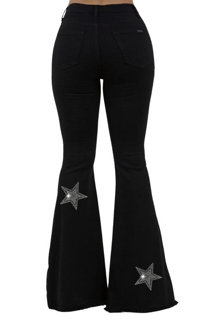 Star Rhinestone Bell Bottom