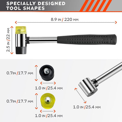 Double Faced Small Rubber Mallet Hammer Tool   25mm Non Marring Hammer