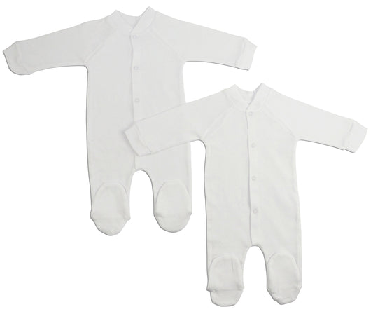 Bambini Interlock White Closed-toe Sleep & Play (Pack of 2)