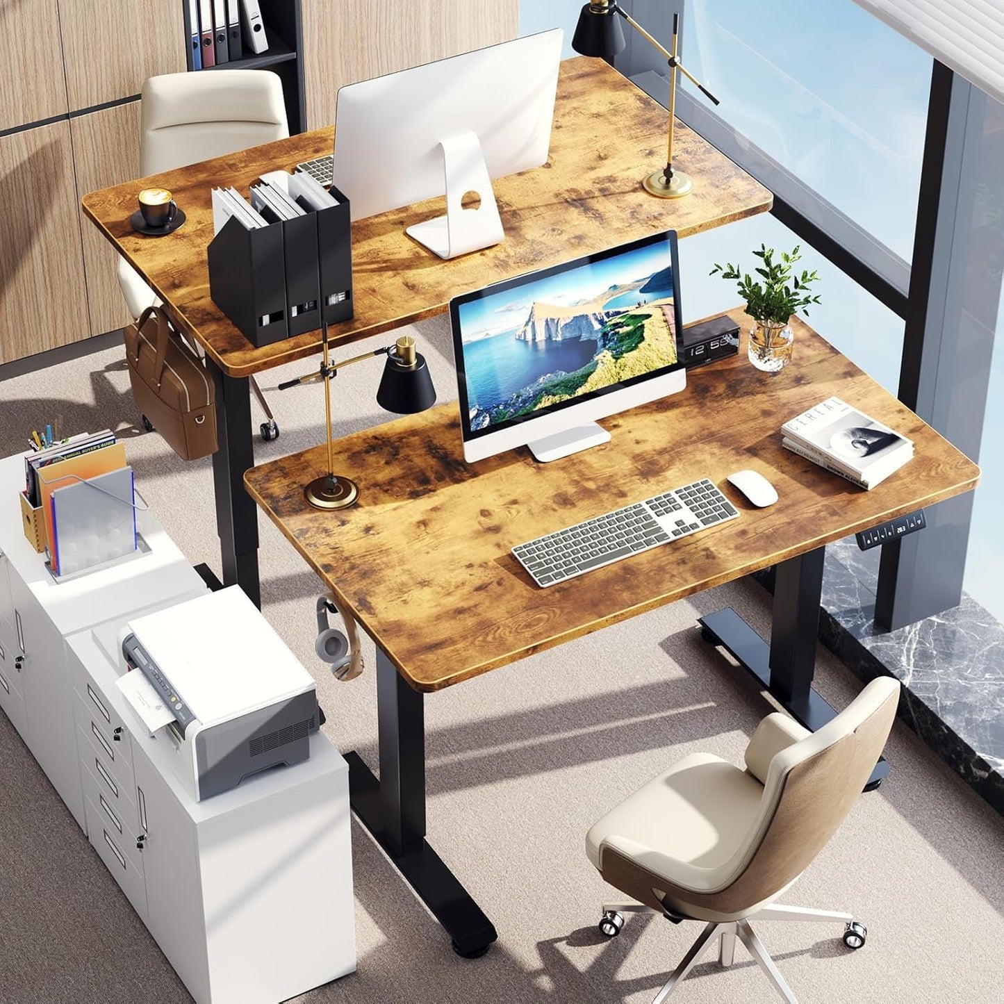 47.2 Inch Electric Standing Desk, Height Adjustable Sit Stand Up,