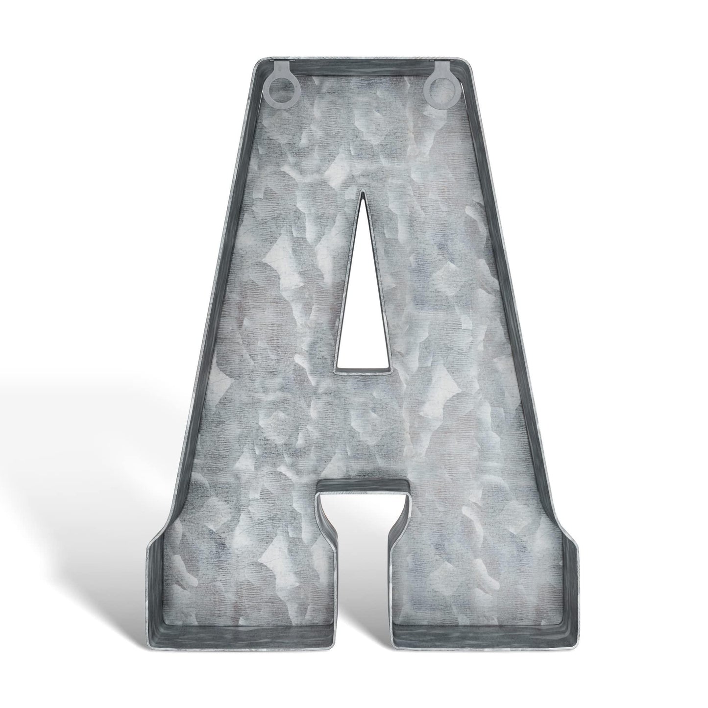 Galvanized Metal Letters for Wall Decor   3D Letter A for Hanging or