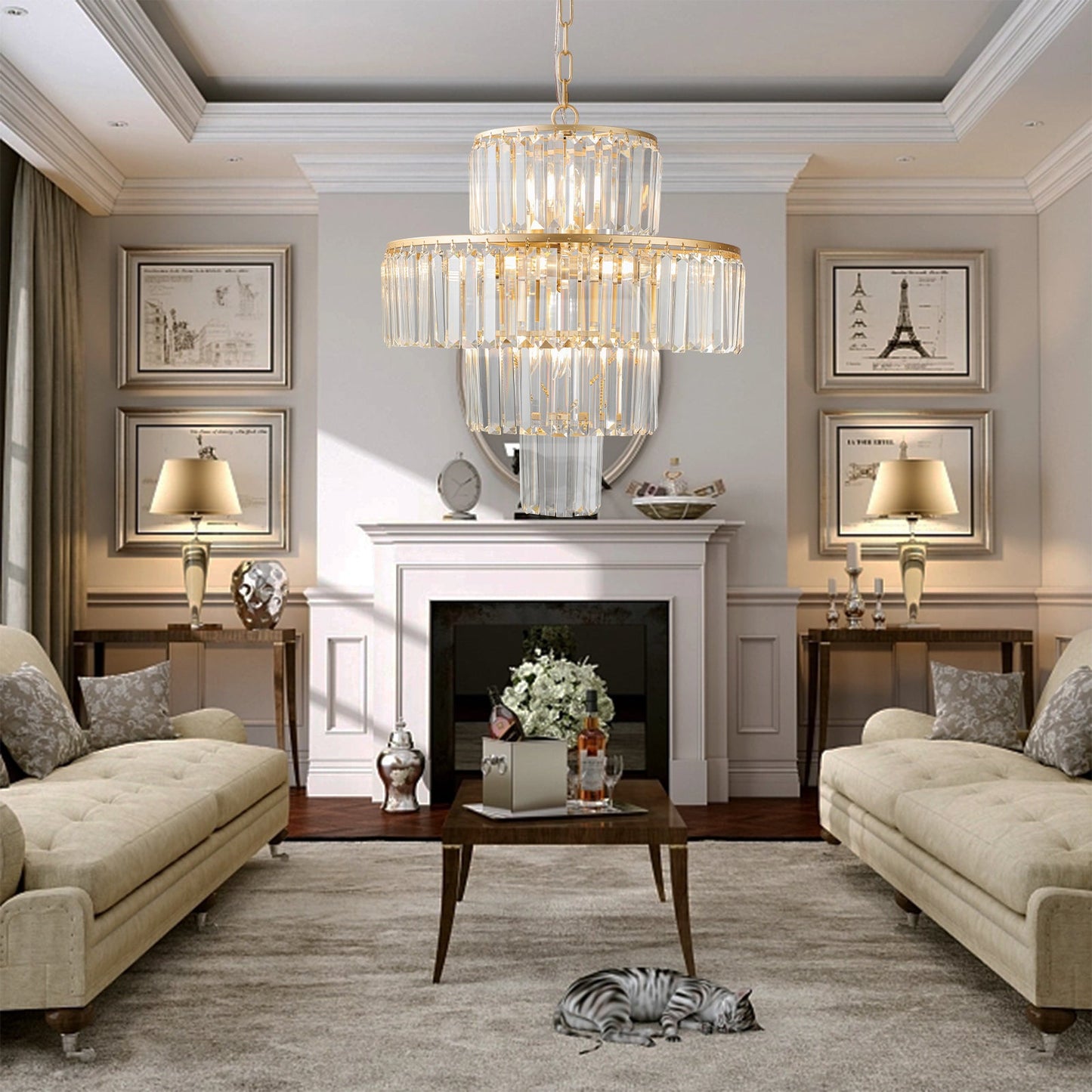 Crystal Chandelier Modern Chandeliers Lights Fixture Hanging Pendant