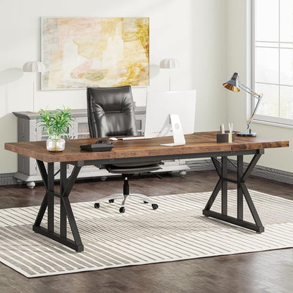 70.8-Inch Executive Desk, Large Computer Office Desk Workstation,