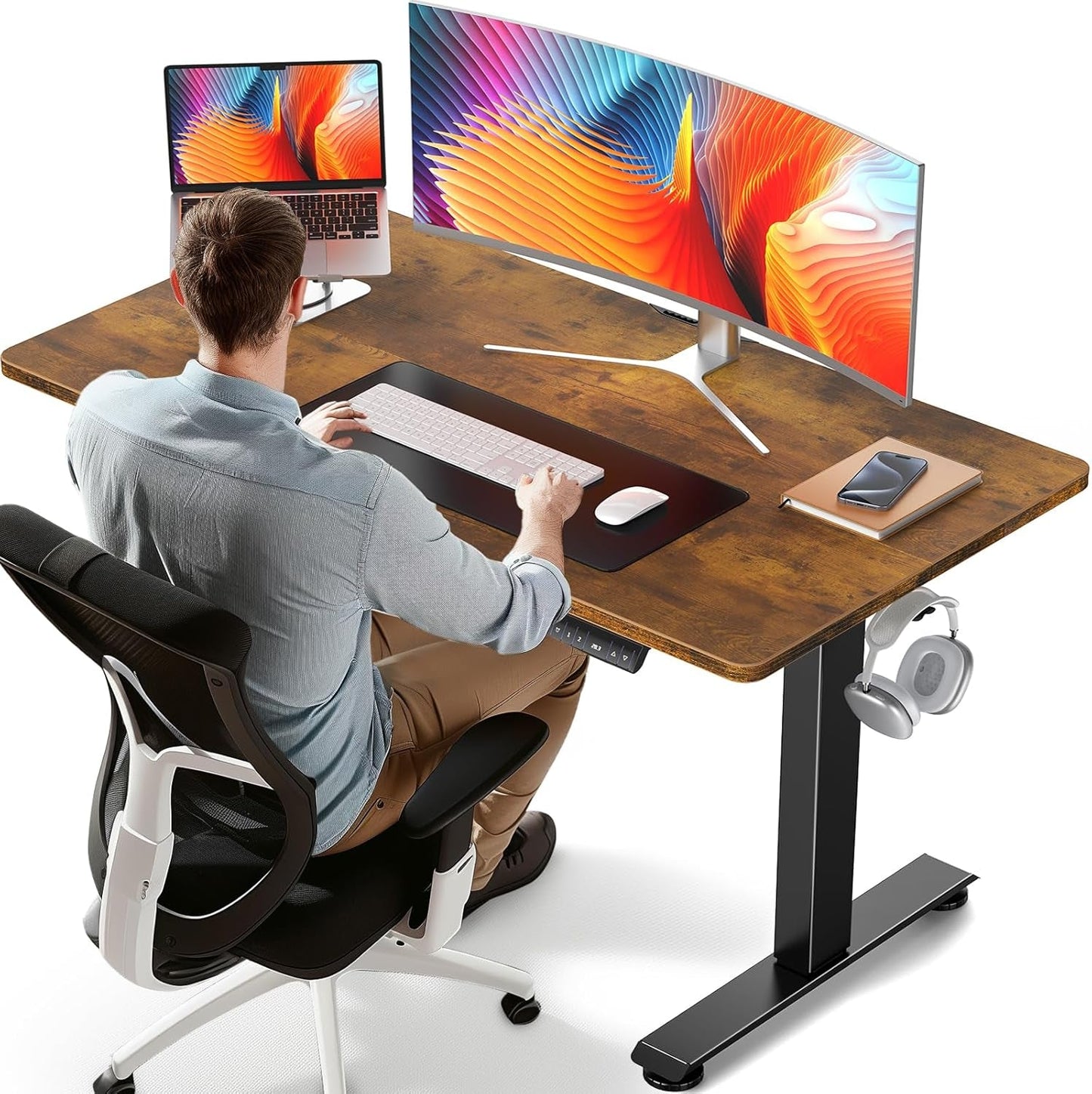 47.2 Inch Electric Standing Desk, Height Adjustable Sit Stand Up,
