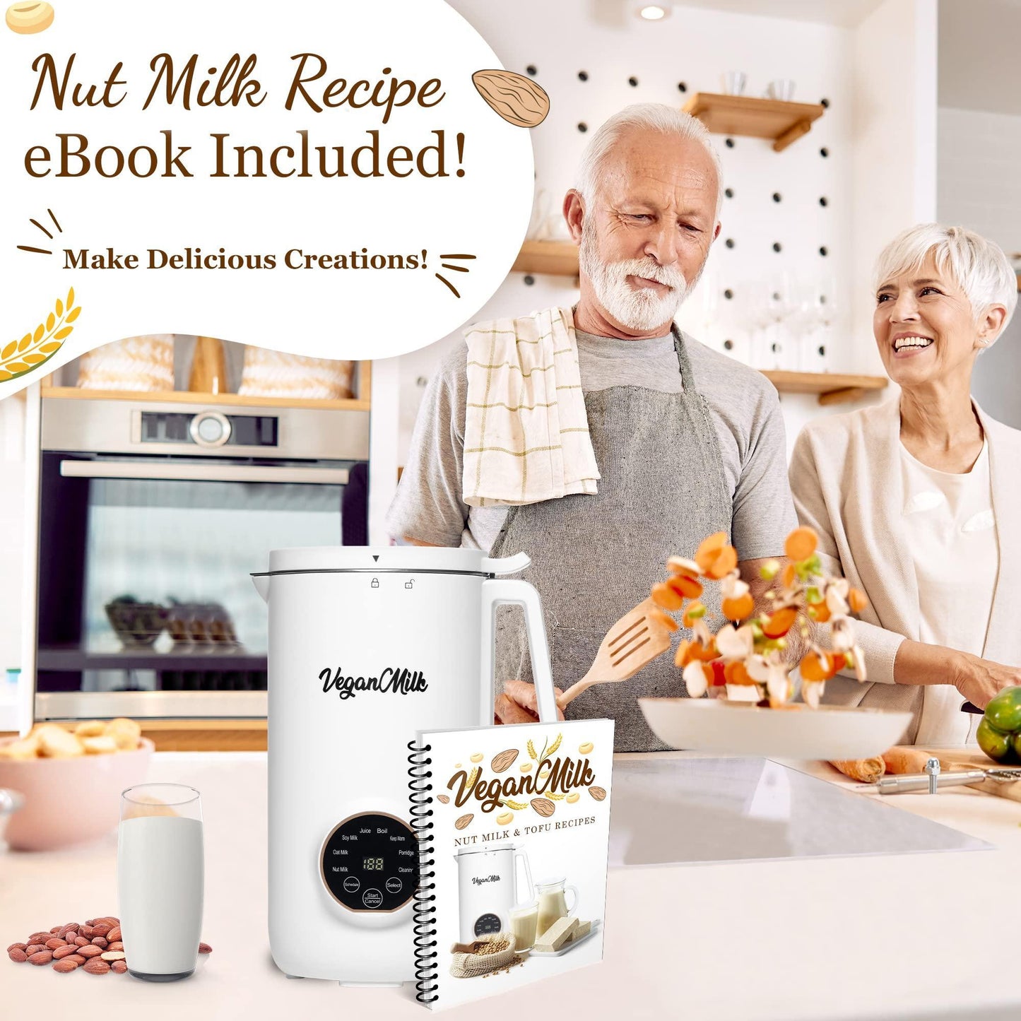 Soy Milk Maker Machine   8 in 1 Vegan Nut Milk Maker   Nut Milk
