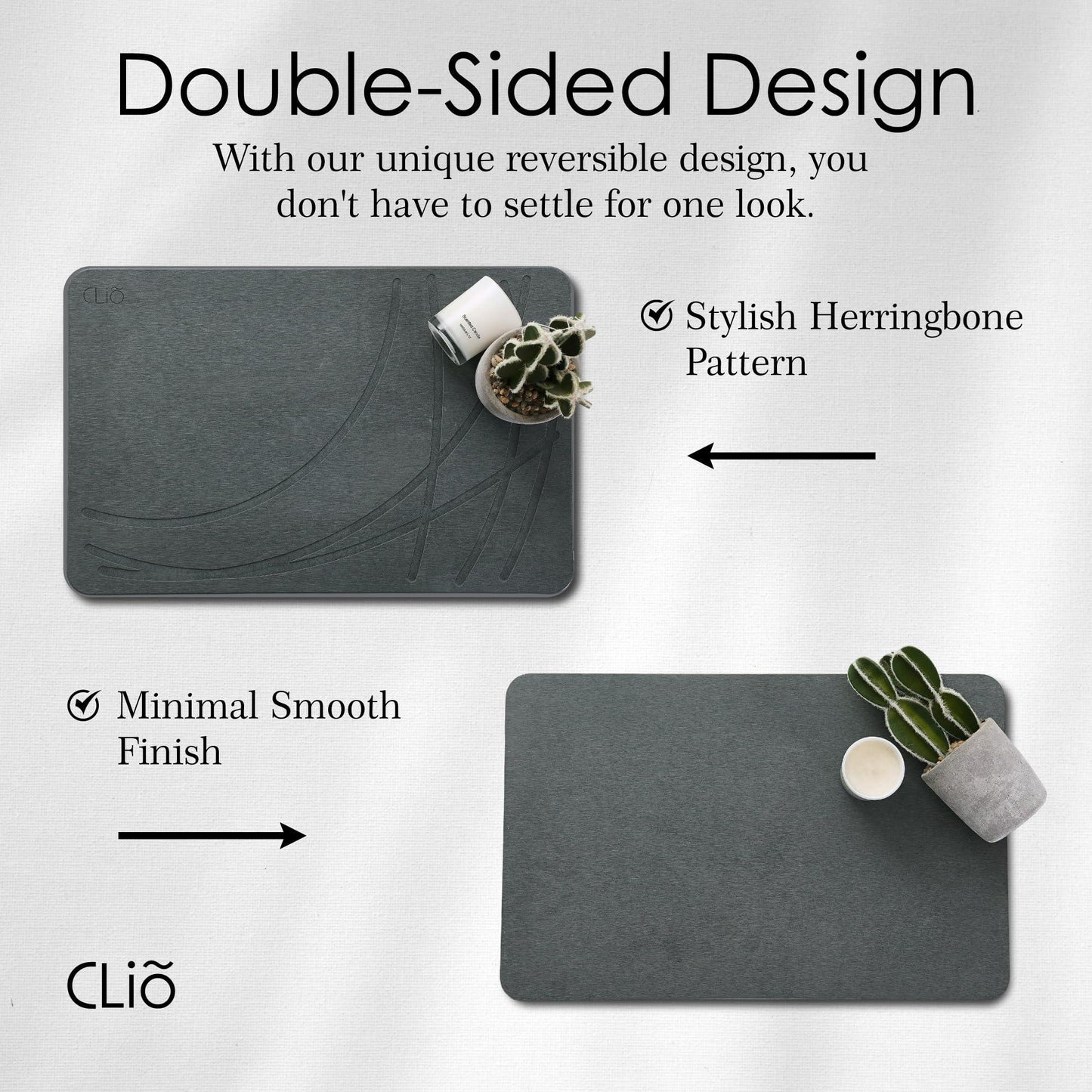 Premium Stone Bath Mat Large   Double Sided Non Slip Fast Drying Mat