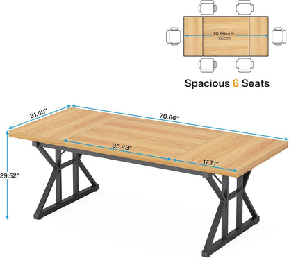 70.8-Inch Executive Desk, Large Computer Office Desk Workstation,
