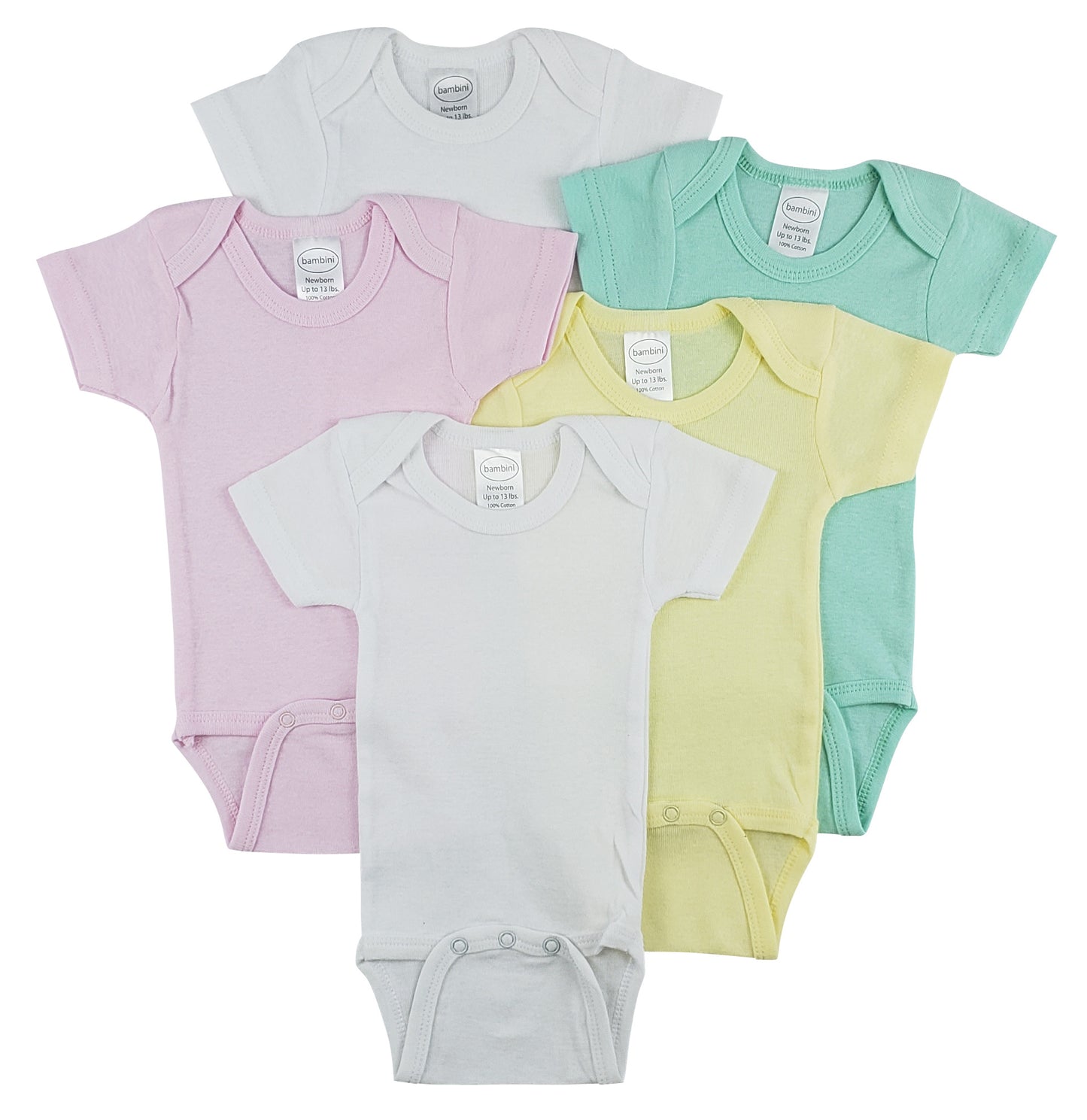Bambini Short Sleeve One Piece 5 Pack