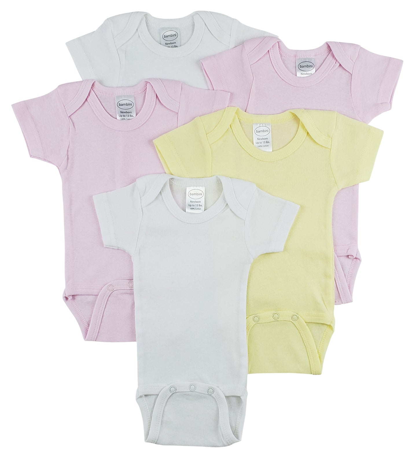 Bambini Short Sleeve One Piece 5 Pack