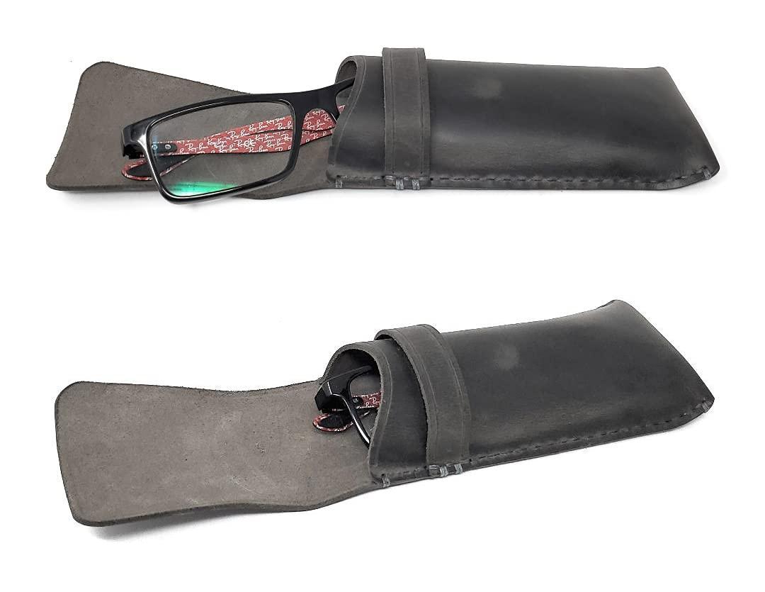MyMesken Leather Eyeglass Case  Genuine Leather Protects Sunglasses