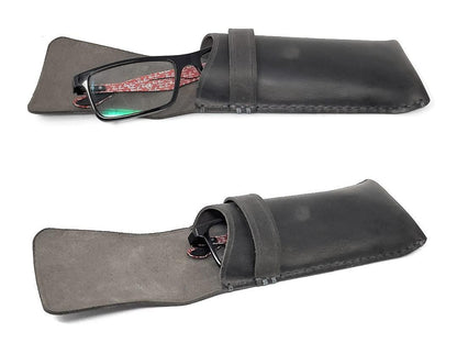 MyMesken Leather Eyeglass Case  Genuine Leather Protects Sunglasses