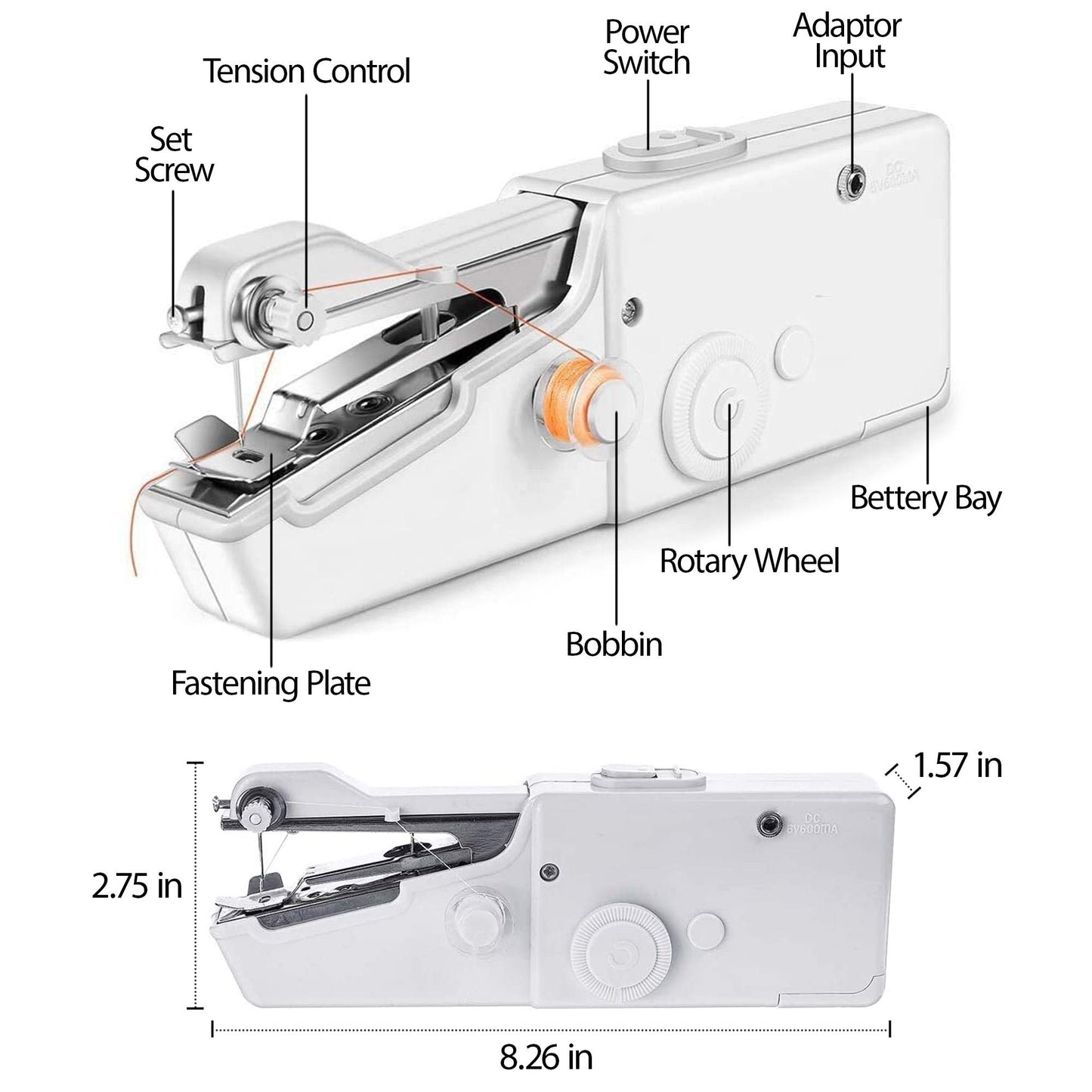 Handheld Sewing Machine Portable Mini Cordless Stitch Tool For Fabric