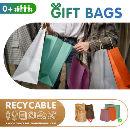Kraft Paper Bags with Handles 16 x 6 x 12 Inch Pack of 25 Red Gift