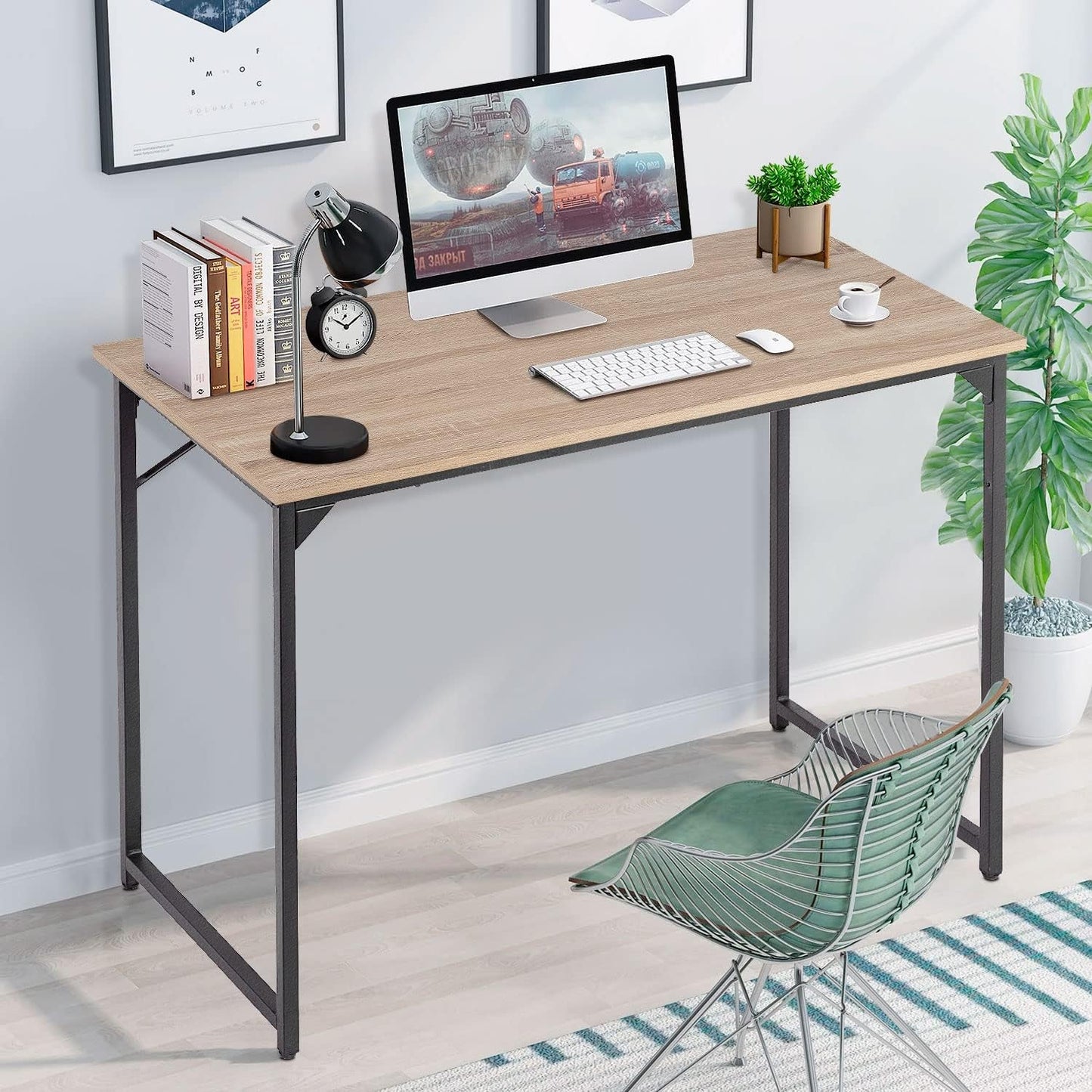 32/39/47 Inch Computer Desk Study Writing Table, Adjustable Feet,