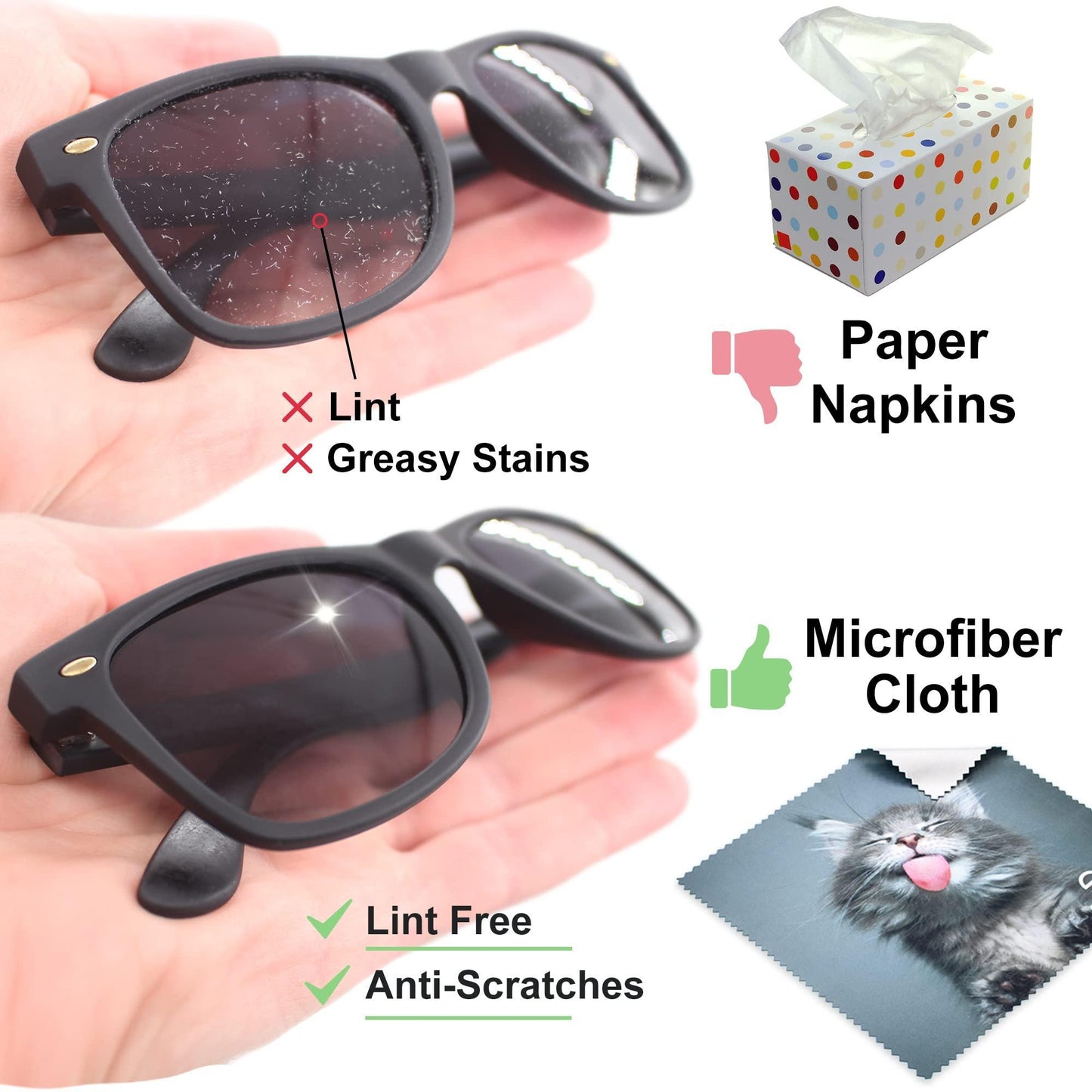 Microfiber Cleaning Cloth for Glasses   Eyeglass Cleaning Cloth   Lens
