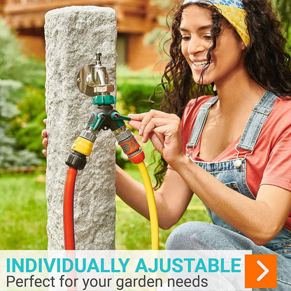 Water Splitter 2 Way Garden Y Hose Connector Metal Body Water Faucet