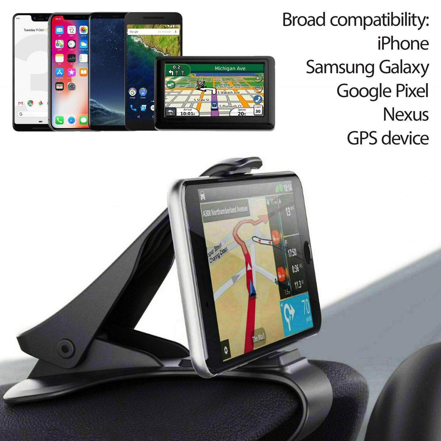 Universal Car Dashboard Mount Holder Stand HUD Design Cradle for GPS