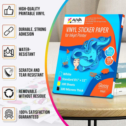 Printable Vinyl Sticker Paper  Waterproof Decal Paper for Inkjet