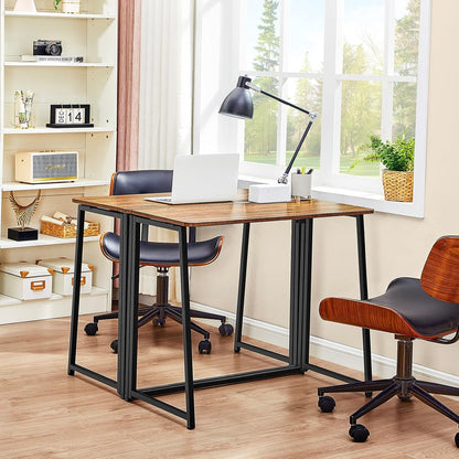 Folding Computer Desk, Small Writing Desk 31.5", Space-Saving Foldable