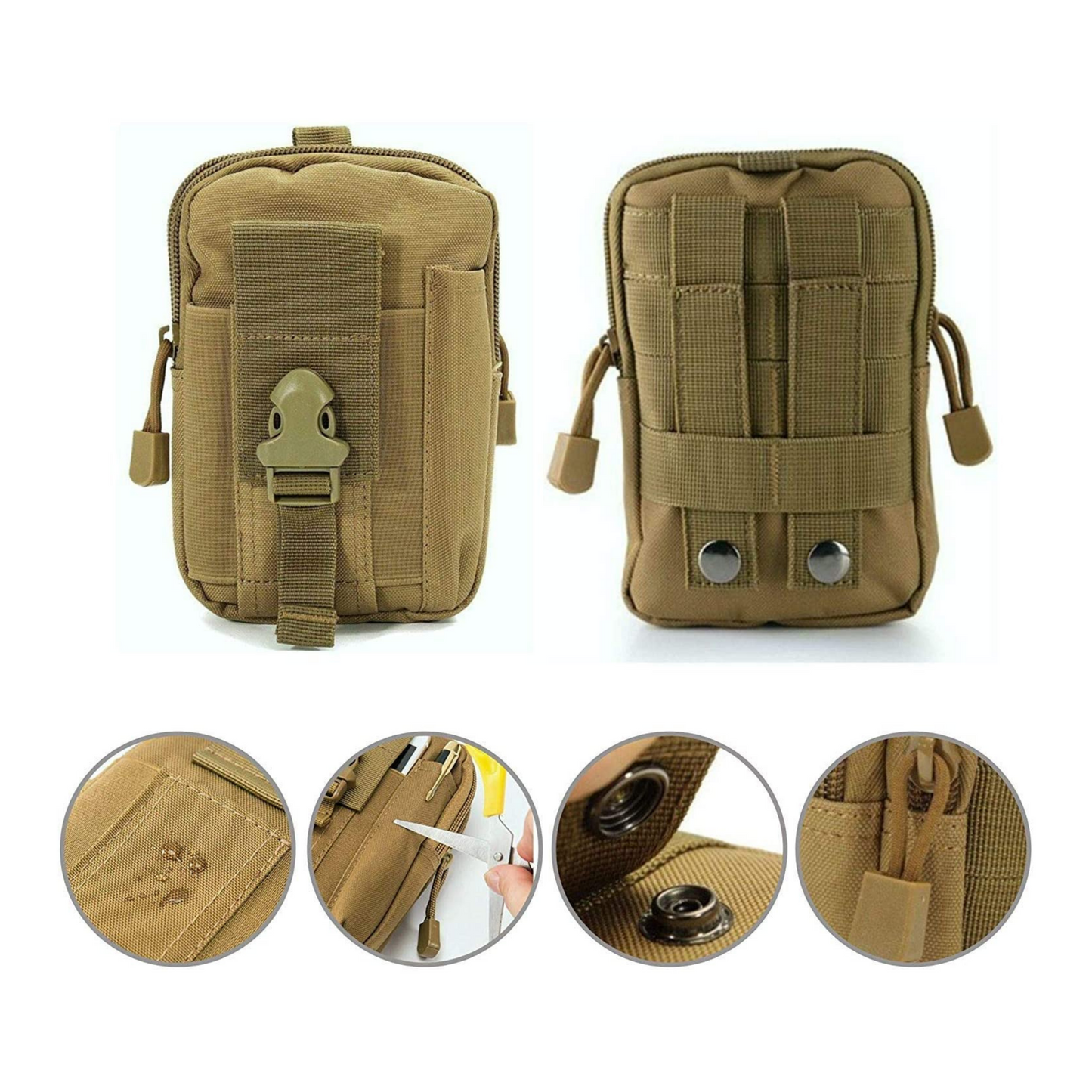 Tactical MOLLE Military Pouch Waist Bag for Hiking, Running and Outdoo