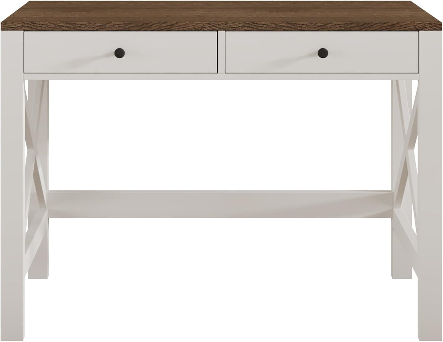 Farmhouse Desk 39" Computer Desk with Drawers, Small Study Writing