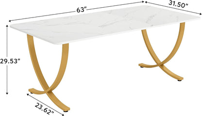 Executive Desk, 63” W X 31.5” D Large Office Desk, Modern Computer