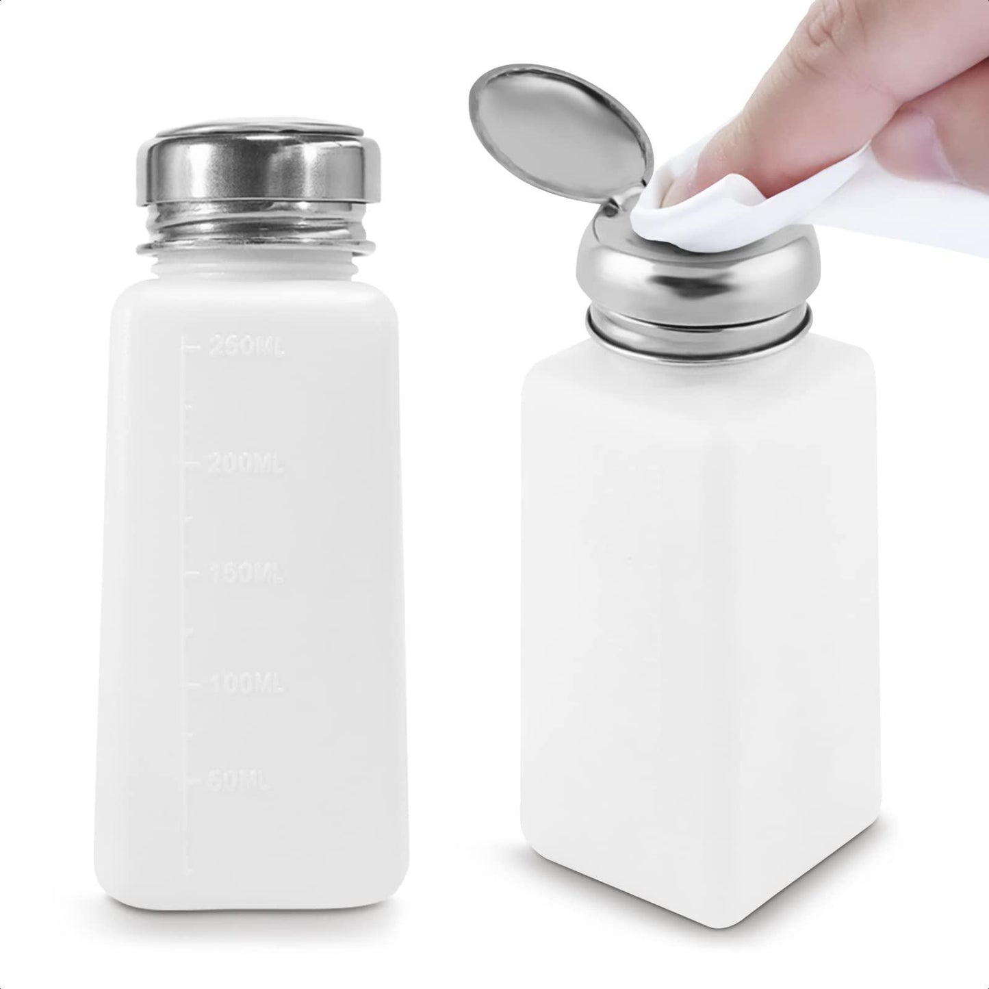 2 PCS Push Down Pump Dispenser for Cleanser Toner Nail Polish Remover
