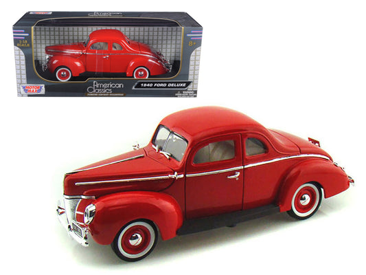 1940 Ford Deluxe Red \American Classics\ Series 1/18 Diecast Model Car