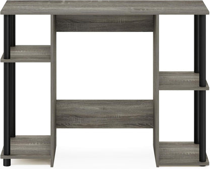 Jaya Computer Study Desk with Open Storage, French Oak Grey/Black