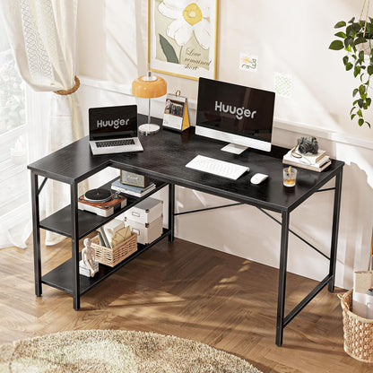 L Shaped Desk, 47 Inches Computer Desk with Reversible Storage