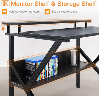 Small Computer Desk, 27.5 Inch, Compact Tiny Study Desk with Storage
