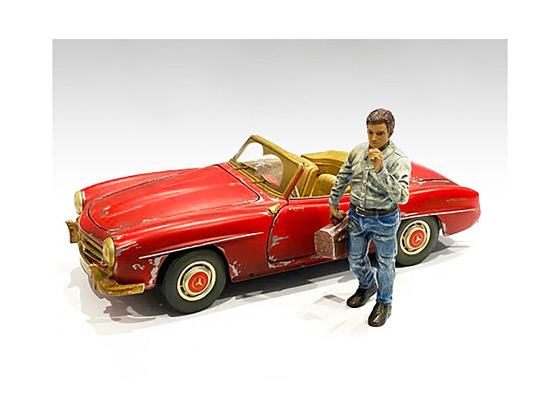 Auto Mechanic Chain Smoker Larry Figurine for 1/24 Scale Models by