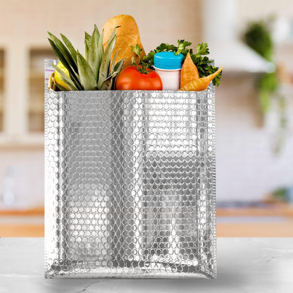 Pack of 10 Silver Thermal Insulated Bubble Mailers 12x17 Food Grade